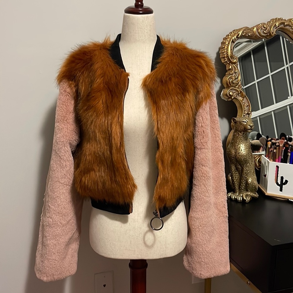 Cute 2 colors fur jacket